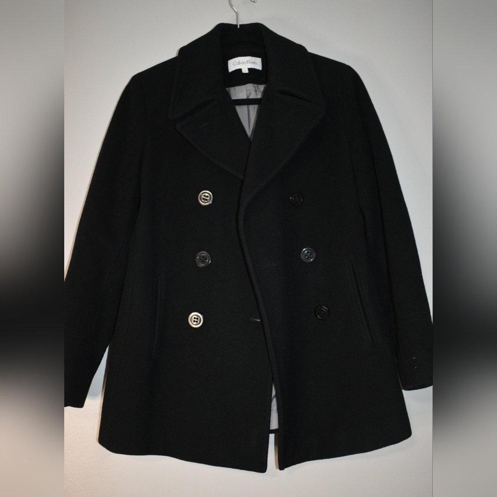 Calvin Klein Black Double Breasted Peacoat Sz. 4